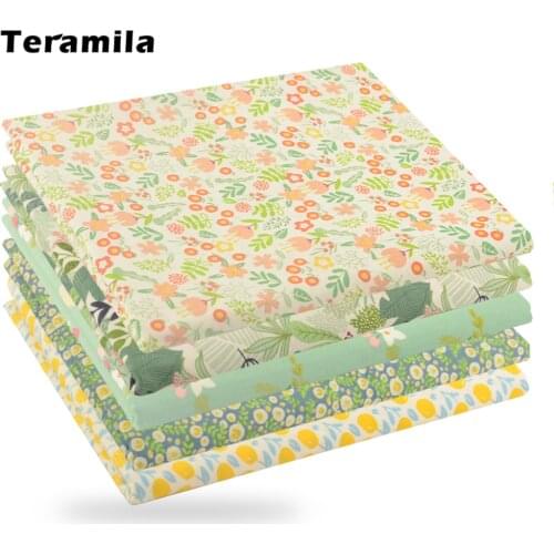 Teramila Flower Printed Handicrafts Soft Cotton Fabrics Organic Decoration Cloth Sewing Needwork Patchwork Home Textile Quilt