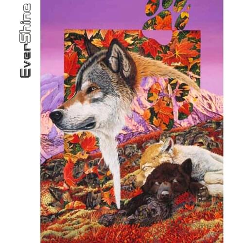 Evershine 5D DIY Diamond Painting Wolf New Arrival Diamond Embroidery Kit Animals Picture Of Rhinestones Mosaic Bear Wall Decor