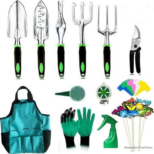 Garden Tool Kit Aluminum Tools Suite Garden Canvas Apron with Storage Bag heavy Duty Men and Women Gardening