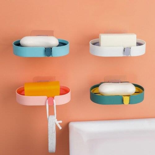 Wall Soap Box Drain Soap Holder Box Bathroom Shower Soap Holder Portable Storage Soap Rack Bathroom Supplies Bathroom Gadgets
