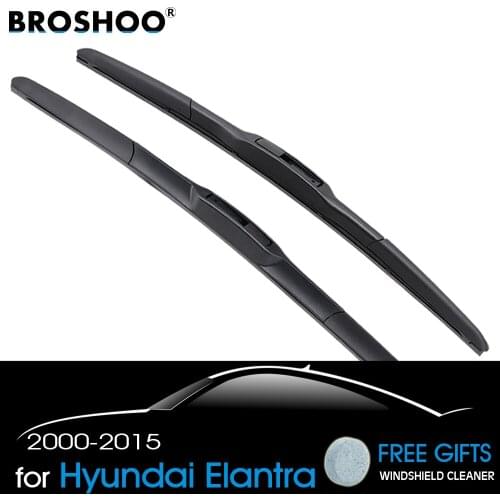 BROSHOO Car Styling Windscreen Wiper Blades For Hyundai Elantra XD/HD/MD Model Year From 2000 To 2015 Fit Standard Hook Arm