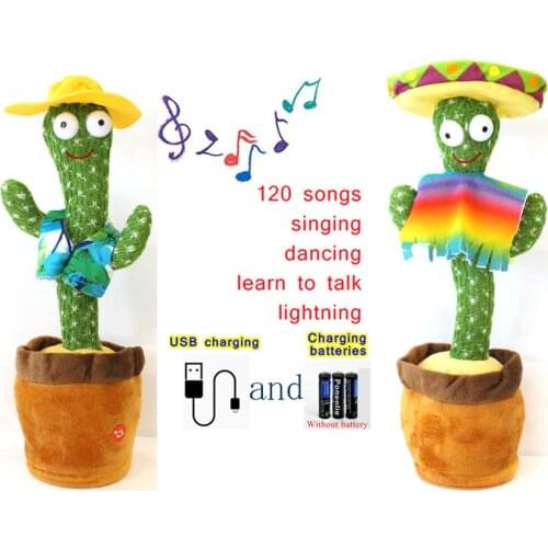 Dancing Cactus Toys Speak Electronic Plush Toys Twisting Singing Dancer Talking Novelty Funny Music Luminescent Gifts