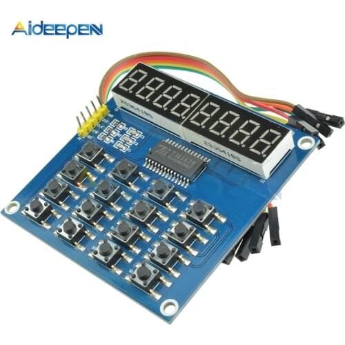 TM1638 Digital LED Display 8-Bit Digital Tube Board 3-Wire 16 Keys 8 Bits Keyboard Scan And KEY LED Module for Arduino