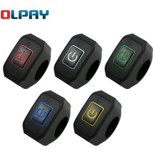 Motorcycle Handlebar Switch Momentry Buttton For Electric Star Kill Waterproof Control Switch Button with LED light 22mm