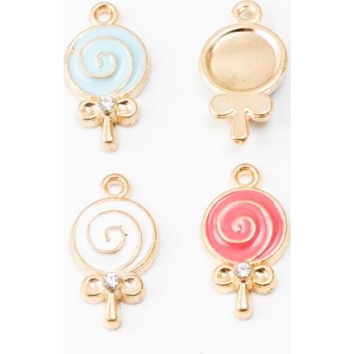 YEPENGFEI 30 PCS Lollipop Charms Alloy jewelry Pendants for Jewelry Making DIY Handmade Craft Accessories js2177