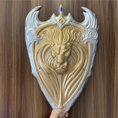 1:1 Cosplay Weapon Prop Gold Lion King Royal Guard Heart Shield Movie Game Anime Role Play Halloween Link Cos Gift PU