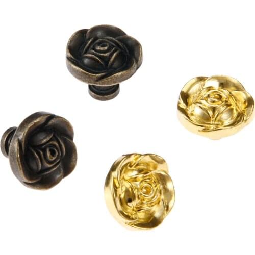 1Pc 31*27mm Furniture Handle Rose Knobs Cabinet Handles Door Cupboard Drawer Kitchen Pull Furniture Hardware Antique Bronze/Gold