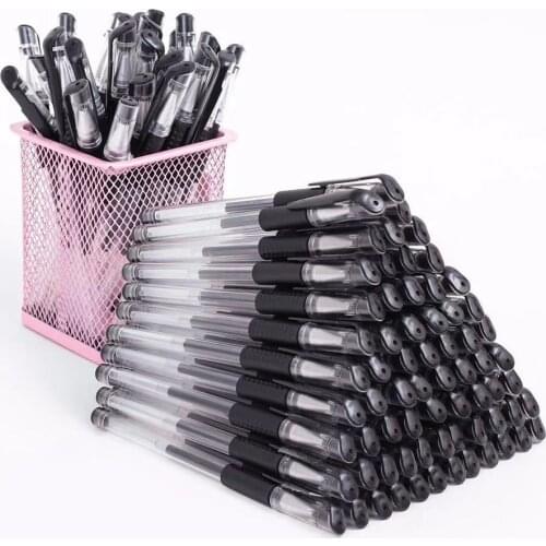 12PCS Gel Pen Quick-drying 0.5mm Full Needle Black Business Office Writing Smooth gel pen Sticks Test Student Supplies