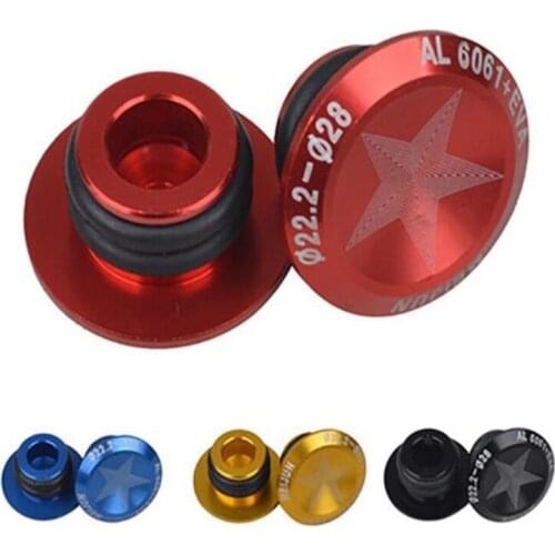 2Pcs Bike Lightweight Bar End Plugs Aluminum Road Bicycle Grip Anti-slip Firm Handlebar Caps Accessory Bike Bar End Plugs