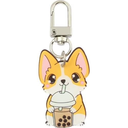 2021 Cartoon Crogi Dog Bear For Girl Silver Plated Keychain For Women Key Chains Ring Car Bag Pendent Airpods Accessories D837