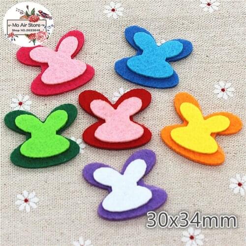 3CM Non-woven patches rabbit two-double Felt Appliques for clothes Sewing Supplies diy craft ornament