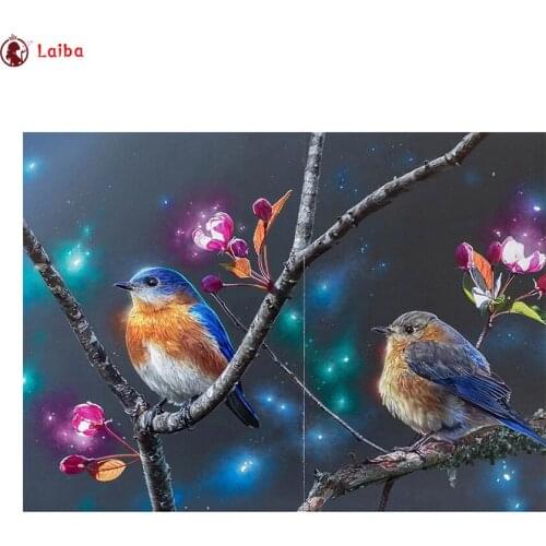5D DIY diamond painting Abstract landscape animal art, cute bird cross stitch full square round diamond Emeroidery mosaic