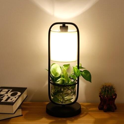American plant potted bar, study, bedroom, bedside lamp, dining room, individuality green lotus table lamp