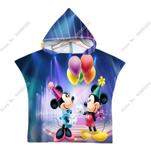 Cartoon Disney Mickey Minnie Mouse Bath Towel Princess Baby Kids Baby Girls Boys Balloon Swimming Beach Throw ​Cloak Towels Gift