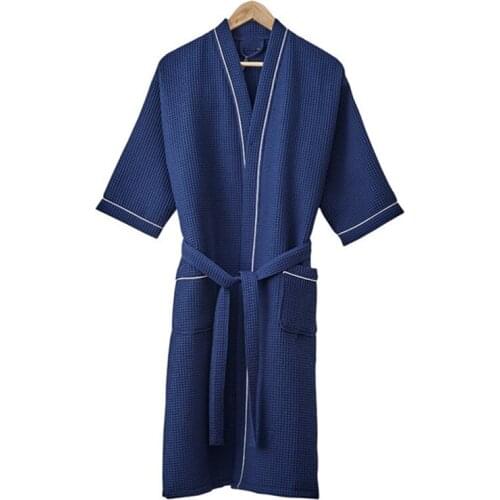 Bathrobes Hotel Japanese yukata waffle spring and summer thin nightgown couple hot sale pajamas soft skin-friendly home service