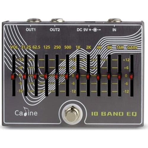 CALINE CP-81 10 Band EQ Guitar Effect Pedal True Bypass Design with Volume/Gain