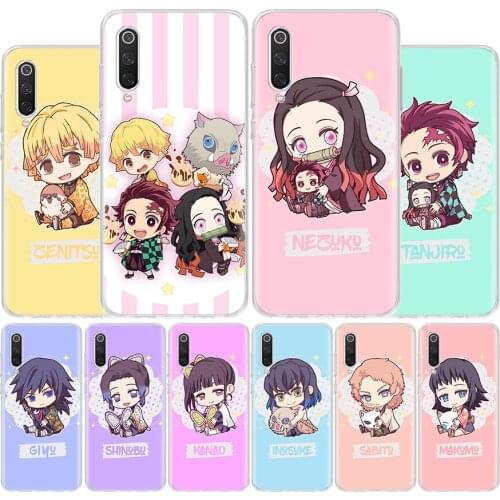 Demon Slayer Kimetsu No Yaiba Cute Cover Phone Case For Xiaomi Note 10 Mi 11 9 8 CC9 5X 6X 9T 10T A3 Poco X3 NFC F1 Pro Lite + C