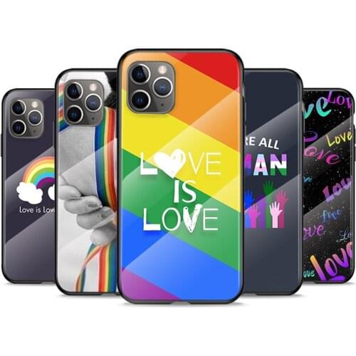 Tempered Glass Cover Gay Lesbian Rainbow For Apple iPhone 12 11 8 7 6 6S XS XR SE X 2020 Pro Max Mini Plus Phone Case