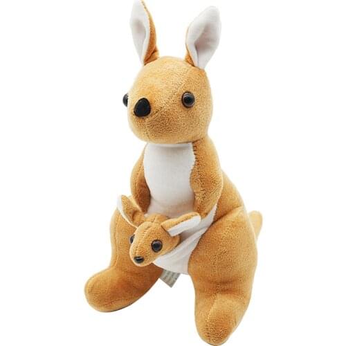 Baby Kid Toy Children Kangaroo Stuffed Toy Non-Toxic Mother Kangaroo Doll with Baby On The Brood Pouch For Baby Boy Girl