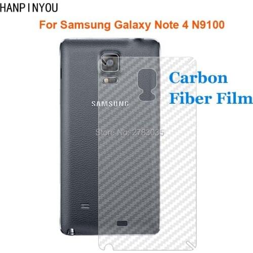 For Samsung Galaxy Note 4 IV N9100 5.7" New Durable 3D Anti-fingerprint Transparent Carbon Fiber Back Film Rear Screen Protector