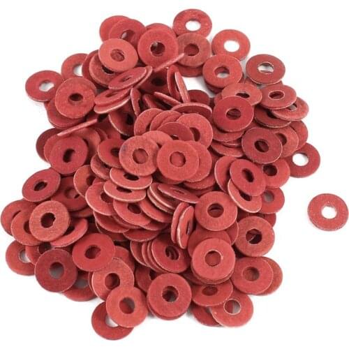 Brand New 200 Pcs 3x8x0.7mm Insulated Fiber Insulating Washers Spacers Red