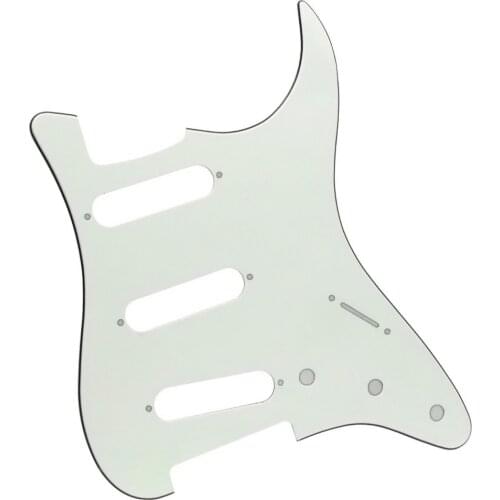 NO Side Holes Pick Guard Plate Strat Guitar Pickguard SSS Ivory 3Ply +Transparent Template for FD ST Guitar Parts Accessories