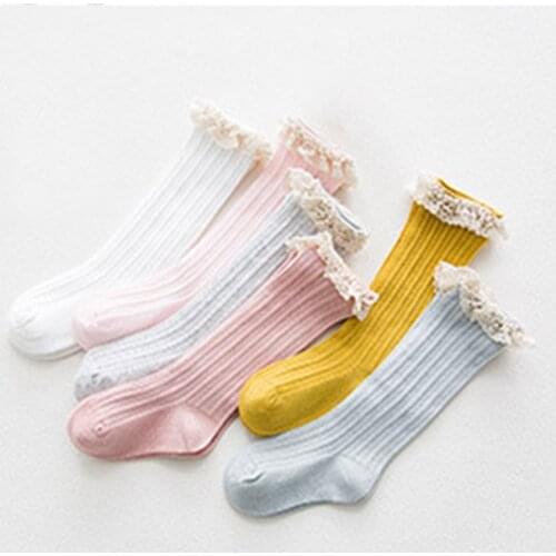1-8Year Toddler Kid Baby Girl Knee High Long Socks Bow Cotton Casual Socks Knee Sock 0-5 Y