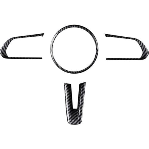 Carbon Fiber Steering Wheel Frame Cover Moulding, Car Interior Accessories for Mazda 3 Cx-30 2019 2020,4PCS