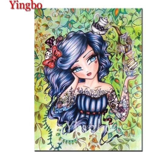 Full Square Round Drill Cartoon Big Eyes Fairy 5D DIY Diamond Painting Rhinestonrs Embroidery Mosaic Craft Needlework Art Decor