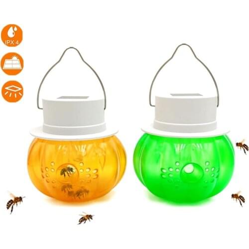 LED Solar Fruit Fly Catcher Trap Reusable Bottle Bait Lure Insect Flies Hanging Honey-Trap Catcher Killer Pest Control Tool