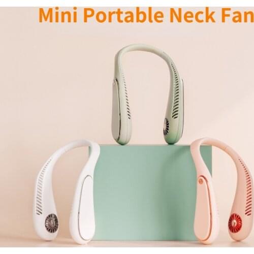 Mini Portable Neck Fan USB Rechargeable Lazy Neckband For Outdoor Sports Running Mountaineering Air Cooling Ventilation Fan