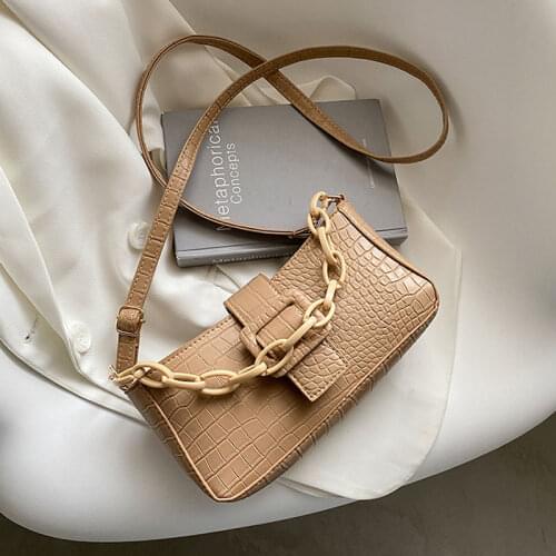 Fashion Small Handbags High Quality Pu Leather Female Shoulder Bag Designer Chain Lady Crossbody Bag Solid Color Square Purse