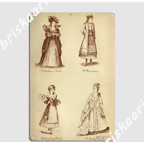 Fancy Dresses Described Or What To Wear At Fancy Balls Metal Sign Club Party Mural Wall Decor Classic Tin sign Poster