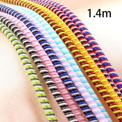 Length 1.4M 2PCS Solid Color TPU spiral USB Charger cable cord protector wrap cable winder for iphone 5 5s 6 6s 7 Cable Saver