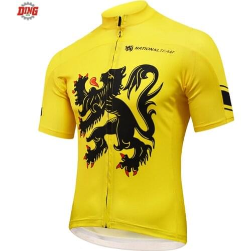 New men cycling jersey Yellow short sleeve cycling clothing bike wear Outdoor sports jersey Ropa Ciclismo pro customized clothes