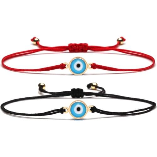 Copper Blue Evil Eye Charm Bracelet Red String Kabbalah Protection Handmade Adjustable Jewelry For Women Men Boys Girls Baby