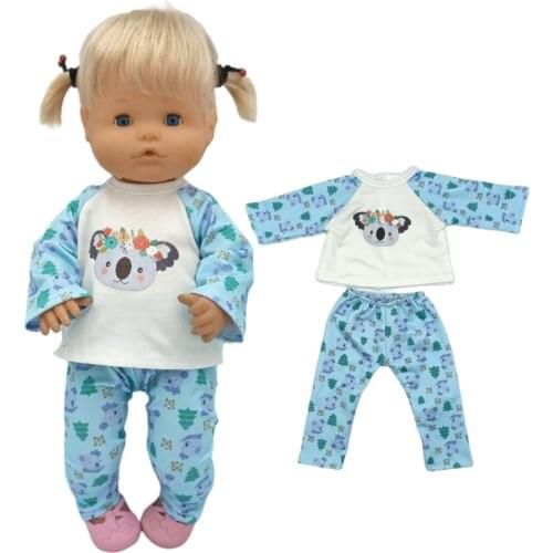 Baby Doll Clothes Koala Pajama Set For 17" Nenuco Doll Clothes Ropa Y Su Hermanita Baby Girl Present
