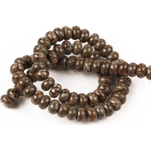 Wholesale Natural Brown Snowflake Flat Round Beads Round Loose Beads for Jewelry Making Necklace Bracelet DIY 5-8mm