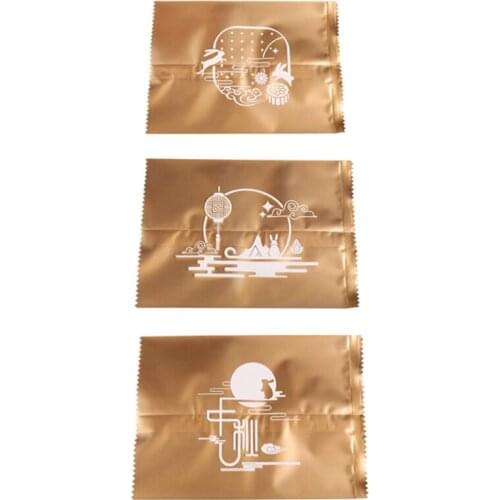 Mooncake Bag DIY Plastic Transparent Candy Cookie Gift Bag Baking Food Bag 100 Pcs with Printing Scenery for Party Gift