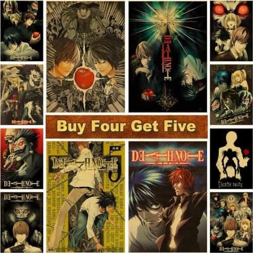Classic Anime Death Note Posters Retro Kraft Paper Poster and Prints Bar Room Decoration Painting Art Wall Sticker Picture