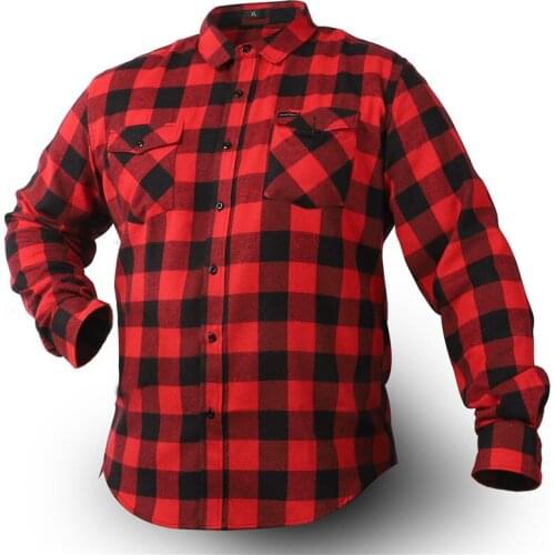 Spring Summer Cotton Button Up Plaid Flannel Shirt Work Jacket Men Women Unisex
