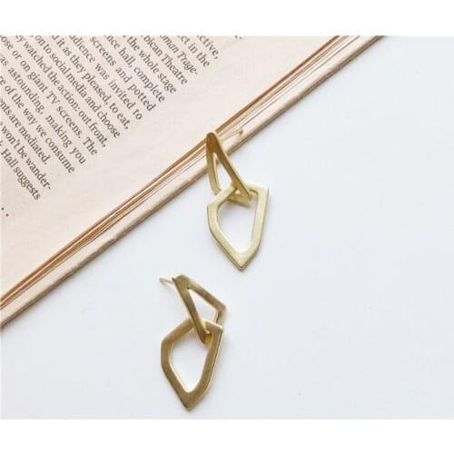 DAVINI Geometric Drop Earrings Metal OL Style Golden Irregular Dangle Earring For Women Female Fashion Statement Jewelry MG93