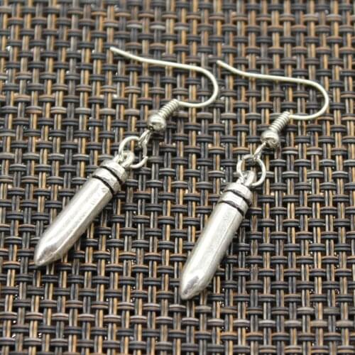 New Fashion Handmade Machine Gun Assault Rifle Bullet Warhead Pendants DIY Earrings For Women Party