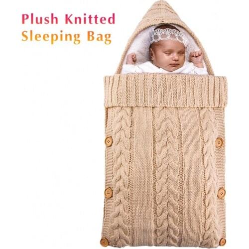 Autumn newborn babies sleeping bags warm winter baby stroller sleeping bag Knit cable Outdoor child Swaddle Wrap