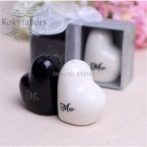 Free Shipping 400PCS=200Sets Engagement Party Wedding Favors Bride and Groom Salt and Pepper Shaker Souvenir Giveawys