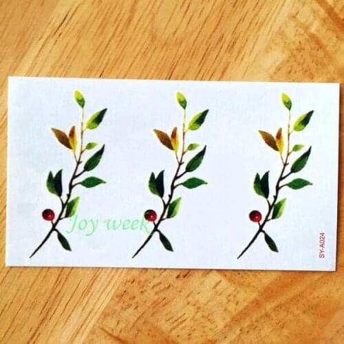 Waterproof Temporary Tattoo Sticker sexy tress leaf on clavicle tatto stickers flash tatoo fake tattoos for girl women
