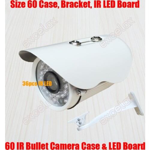 Waterproof IR Bullet Camera Case & Bracket & 36pcs IR LED Board Size 60mm Aluminum Alloy IP66 Outdoor Camera Casing Housing