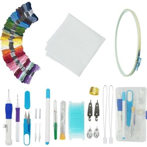 Magic Needle Embroidery Pen Stitching Punch Needles Tool Sets DIY Craft Sewing Kit Tool For Embroidery