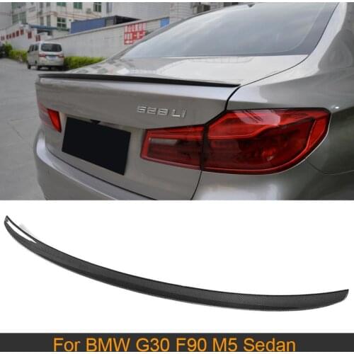 Carbon Fiber Rear Trunk Spoiler for BMW 5 Series G30 F90 M5 Sedan 4 Door 2017-2019 530i 540i Rear Trunk Boot Lip Wing Spoler FRP