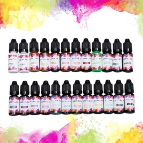 10ml UV Epoxy Resin Ultraviolet Curing Resin Liquid Pigment Dye Colorant Ink Diffusion Resin Craft Jewelry Making 24 Colors